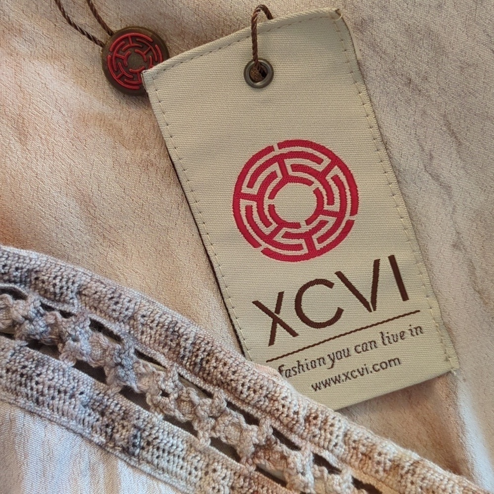 XCVI high low tie dye Bohemian maxi skirt lace waist and waist tie adjustable 1X - Picture 8 of 8